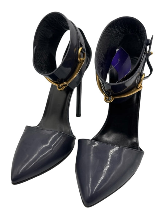 Gucci Shoe Size 36.5 Midnight blue Leather Upper Patent Pointed Toe Pumps Midnight blue / 36.5