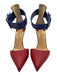 Christian Louboutin Shoe Size 37 Blue & Red Nappa Leather Pointed Toe Pumps Blue & Red / 37