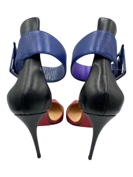 Christian Louboutin Shoe Size 37 Blue & Red Nappa Leather Pointed Toe Pumps Blue & Red / 37