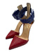 Christian Louboutin Shoe Size 37 Blue & Red Nappa Leather Pointed Toe Pumps Blue & Red / 37