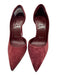 Christian Louboutin Shoe Size 37.5 Maroon Red Suede Pointed Toe Stiletto Pumps Maroon Red / 37.5