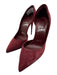 Christian Louboutin Shoe Size 37.5 Maroon Red Suede Pointed Toe Stiletto Pumps Maroon Red / 37.5