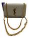 Saint Laurent Cream White Caviar Leather Magnetic  Flap Gold Hardware Bag Cream White / S