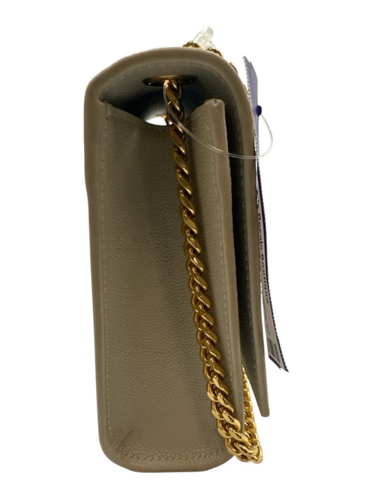 Saint Laurent Cream White Caviar Leather Magnetic  Flap Gold Hardware Bag Cream White / S