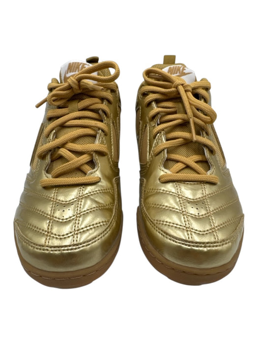 Nike Shoe Size 5.5 Gold Synthetic Lace Up Metallic accents Rubber Outsole Shoes Gold / 5.5