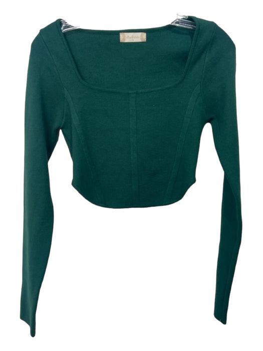 Altar'd State Size S Deep Green Viscose Knit Square Neck Long Sleeve Top Deep Green / S