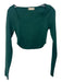 Altar'd State Size S Deep Green Viscose Knit Square Neck Long Sleeve Top Deep Green / S