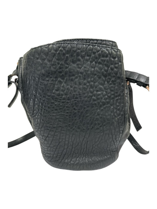 Alexander Wang Black Leather Embossed Stud Detail Rose gold hardware Bag Black / M