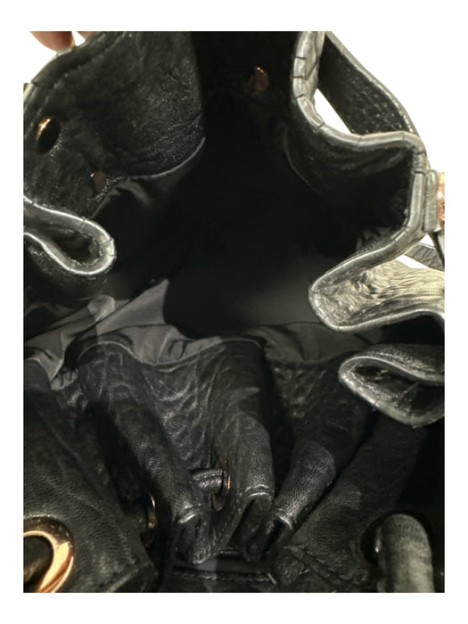 Alexander Wang Black Leather Embossed Stud Detail Rose gold hardware Bag Black / M