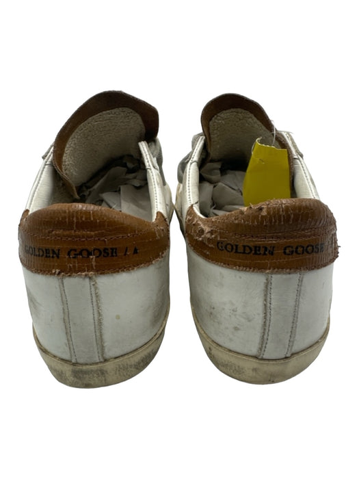 Golden Goose Shoe Size 38 White & Brown Leather Low Top Distressed Sneakers White & Brown / 38