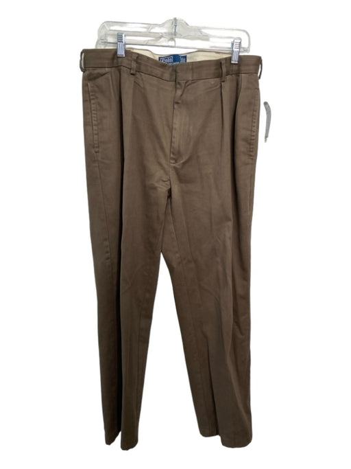 Polo Size 36 Dark Brown Cotton Blend Solid Khaki Men's Pants 36