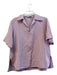 Lafayette 148 Size M Lavendar Silk & Linen Short Sleeve solid color V Neck Top Lavendar / M