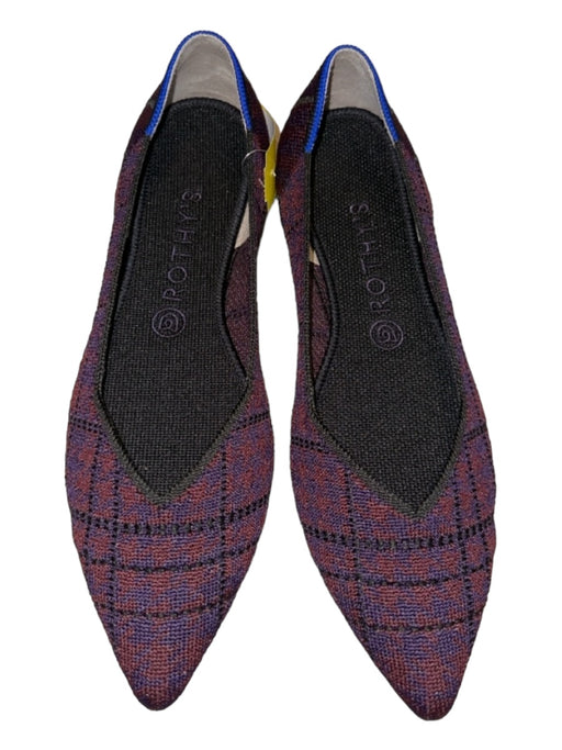 Rothy's Shoe Size 10 Purple & Blue Recycled Plastic Houndstooth Flats Purple & Blue / 10