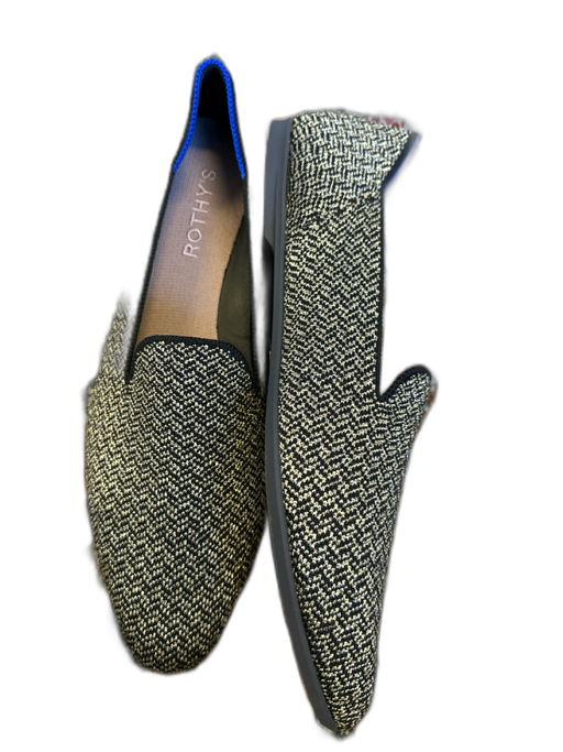 Rothy's Shoe Size 9.5 Black & Gold Recycled Plastic Almond Toe Metallic Flats Black & Gold / 9.5