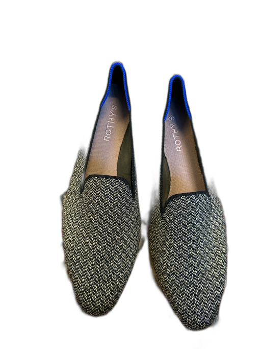 Rothy's Shoe Size 9.5 Black & Gold Recycled Plastic Almond Toe Metallic Flats Black & Gold / 9.5