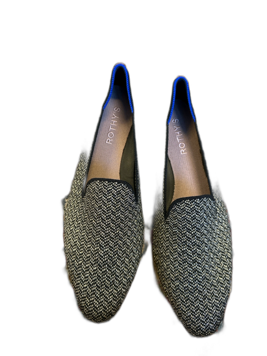 Rothy's Shoe Size 9.5 Black & Gold Recycled Plastic Almond Toe Metallic Flats Black & Gold / 9.5