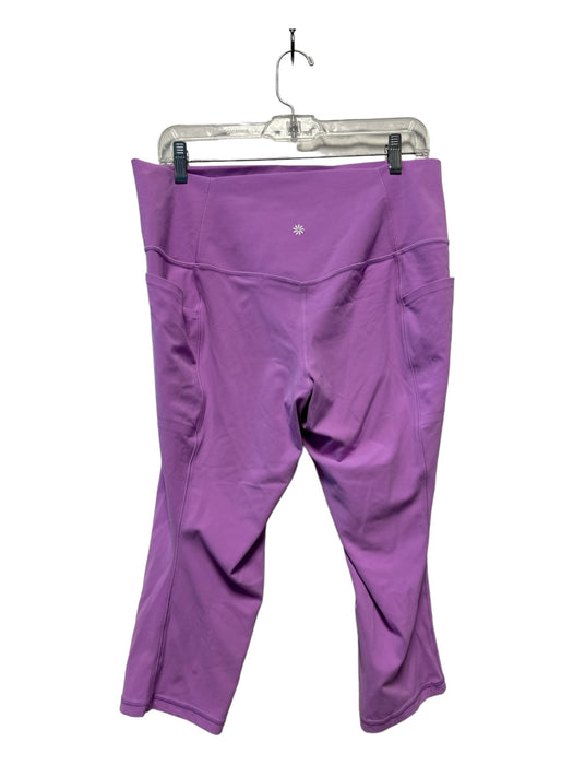 Athleta Size XL Pink Purple Nylon Blend Pockets Crop Solid Athletic Leggings Pink Purple / XL