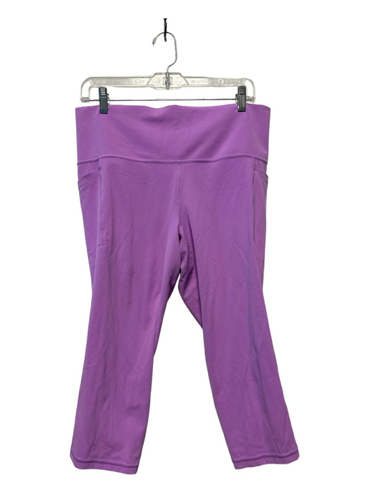 Athleta Size XL Pink Purple Nylon Blend Pockets Crop Solid Athletic Leggings Pink Purple / XL