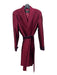 Dana Buchman Size 2 Red Silk Long Line Open Front Belted Shoulder Pad Coat Red / 2