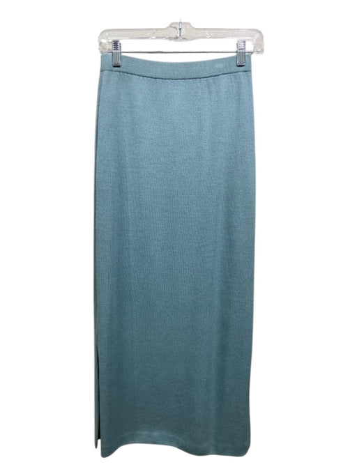 St John Size EST 2 Blue Wool Midi Skirt Blue / EST 2