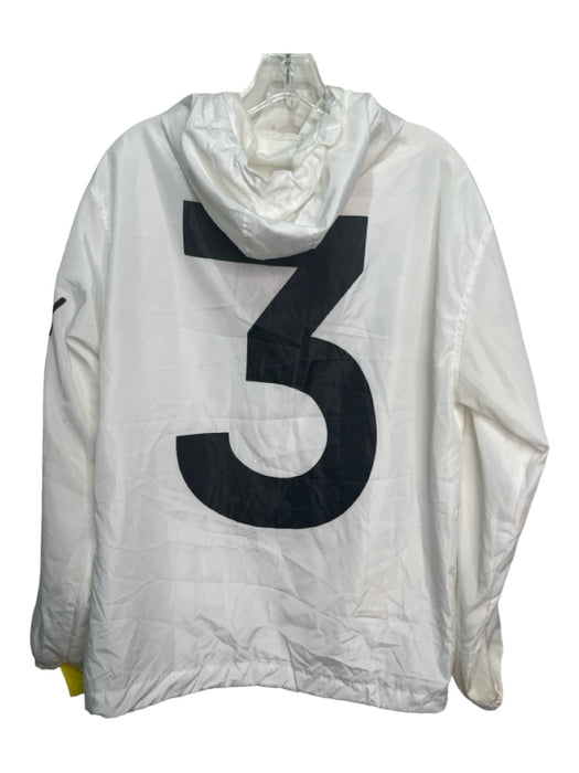 YEEZY AS IS Size Est XL White & Black Synthetic Solid Windbreaker Men's Jacket Est XL