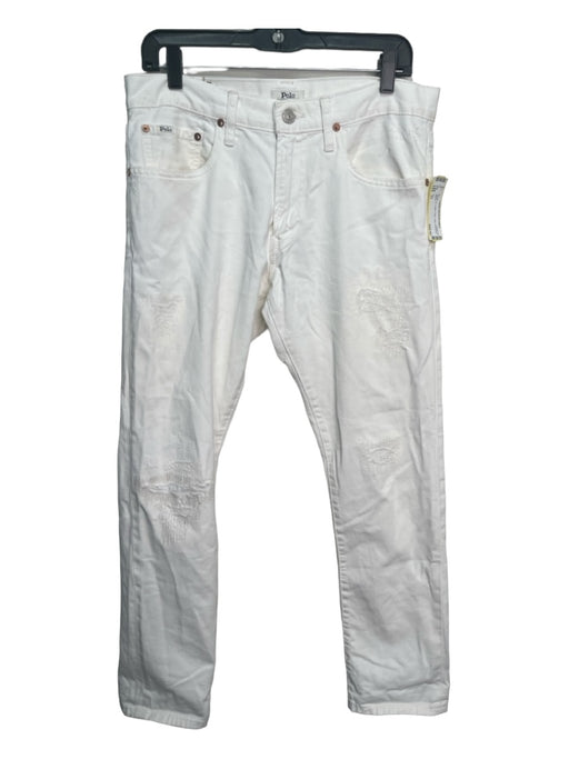 Polo Size 31 White Cotton Solid Jean Men's Pants 31