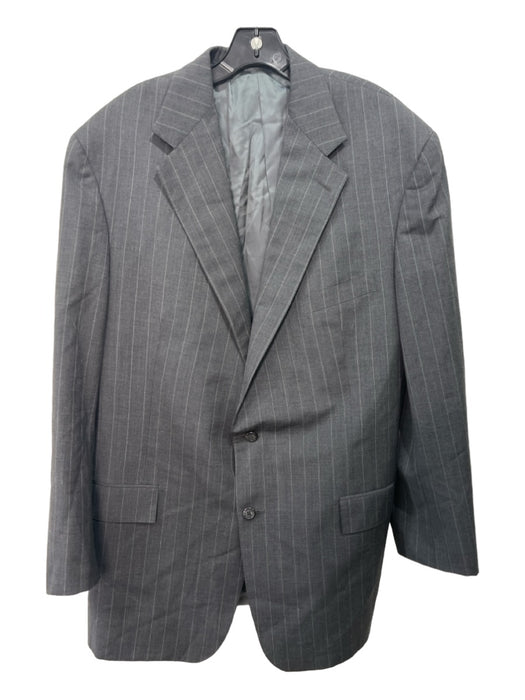 Polo Grey Wood Pinstripe 2 Button Men's Blazer 46