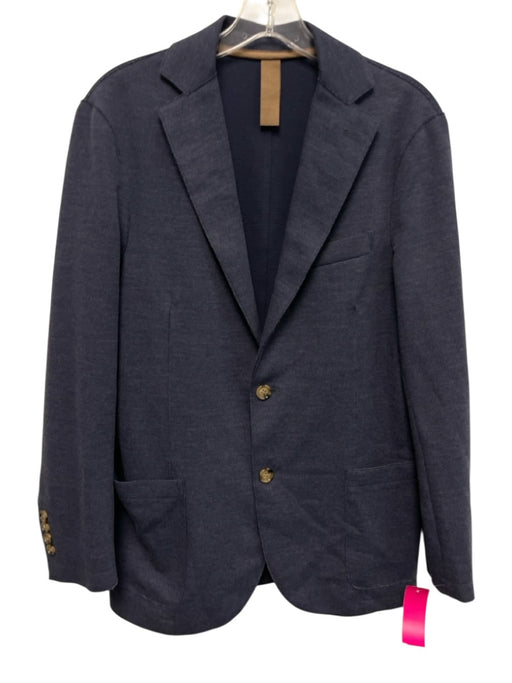 Eleventy Navy Blue Cotton Blend 2 Button Men's Blazer Navy Blue / 46