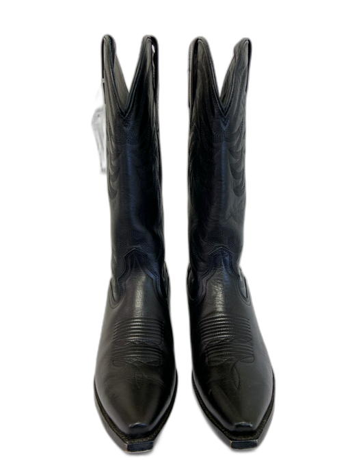 Tecovas Shoe Size 9.5 Black Leather Knee High Cowboy Square Toe Boots Black / 9.5