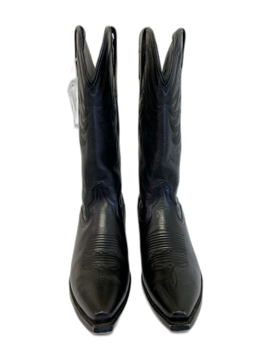 Tecovas Shoe Size 9.5 Black Leather Knee High Cowboy Square Toe Boots Black / 9.5
