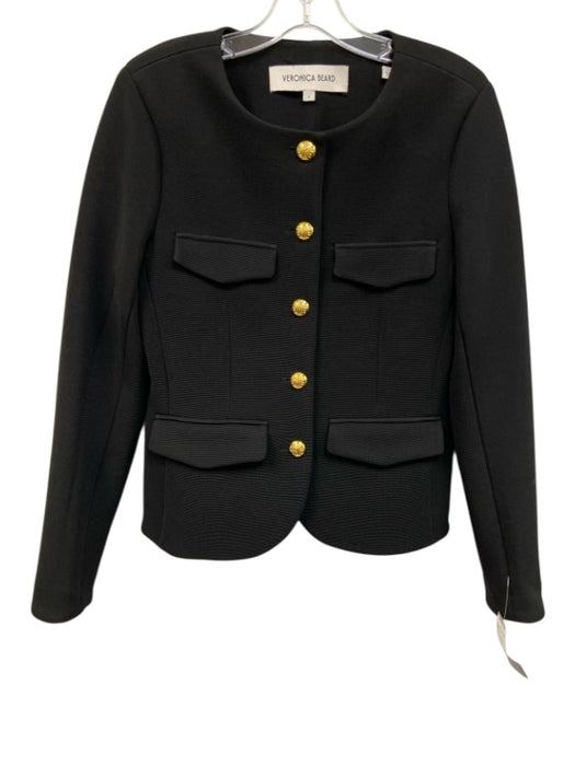 Veronica Beard Size Small Black & Gold Polyester Blend Long Sleeve Jacket Black & Gold / Small