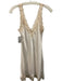 Ten Aritzia Size Small White & Beige Polyester Sleeveless Lace Trim V Neck Dress White & Beige / Small