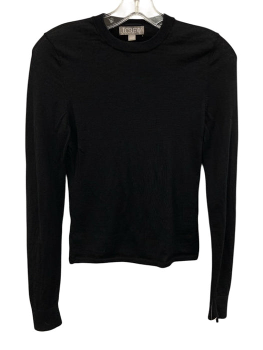 J Crew Size Small Black Merino Wool Long Sleeve Knit Top Black / Small