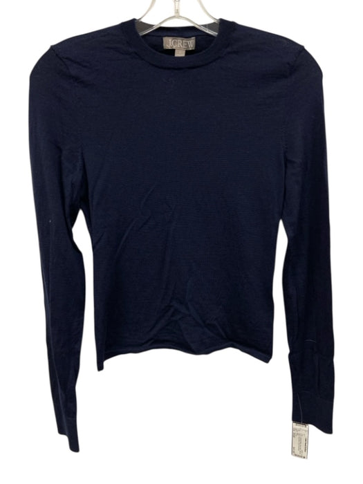 J Crew Size Small Navy Blue Merino Wool Long Sleeve Knit Top Navy Blue / Small