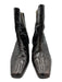 Larroude Shoe Size 10 Dark Brown Leather Square Toe Croc Embossed Booties Dark Brown / 10