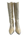Schutz Shoe Size 10 Cream White Leather Pointed Toe Croc Embossed Boots Cream White / 10