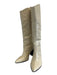 Schutz Shoe Size 10 Cream White Leather Pointed Toe Croc Embossed Boots Cream White / 10