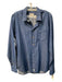 Fil Noir Size 40 Denim Blue Cotton Long Sleeve Button Down Collared Pocket Top Denim Blue / 40