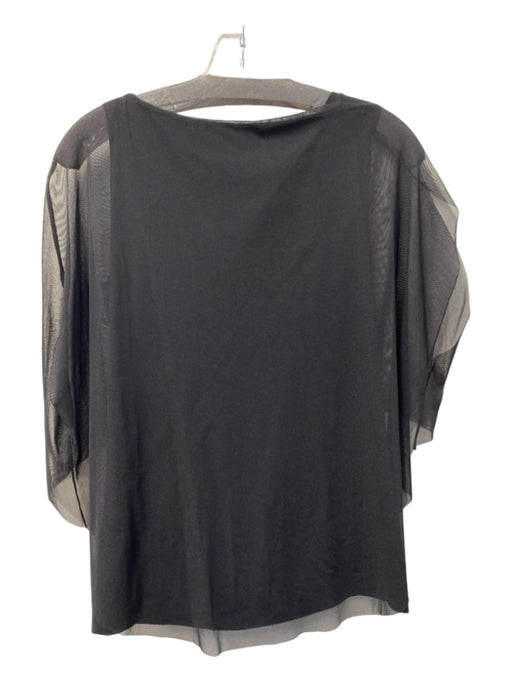 XD Xenia Design Size Medium Black Viscose Blend Sleeveless Mesh Overlay Top Black / Medium