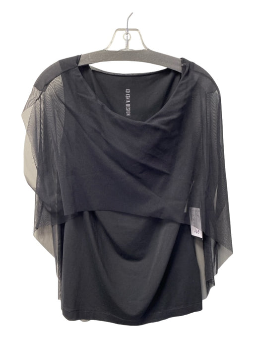 XD Xenia Design Size Medium Black Viscose Blend Sleeveless Mesh Overlay Top Black / Medium
