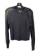Club Monaco Size Medium Black Viscose Blend Long Sheer Sleeves Mock Collar Top Black / Medium