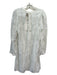 Wilfred Size S White Viscose Blend Textured Long Sleeve Shift Keyhole Back Dress White / S