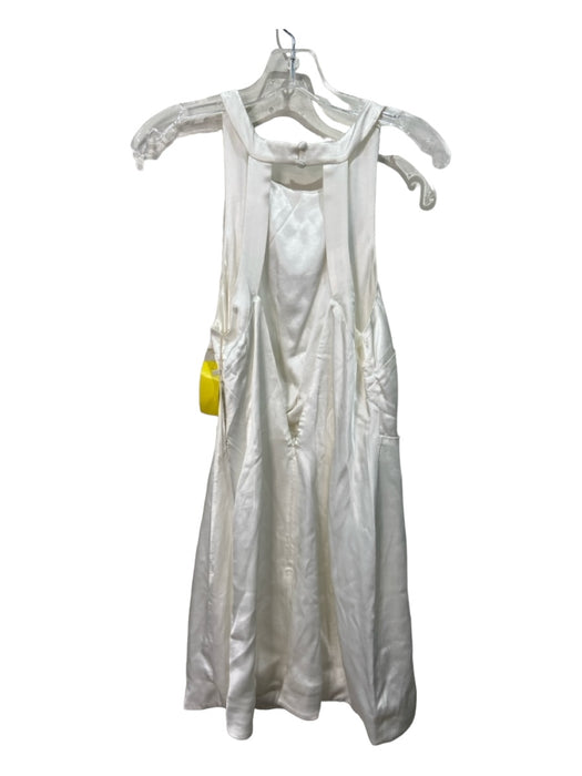 For Love & Lemons Size L White Ecovera Round Neck Sleeveless Open Back Dress White / L