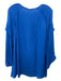 Kobi Halperin Size XL Cobalt Blue Silk V Neck Ruffle Wide Sleeves split hem Top Cobalt Blue / XL