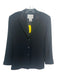 Oscar Oscar de la Renta Size 10 Black Triacetate Beaded Collar 3 button Jacket Black / 10