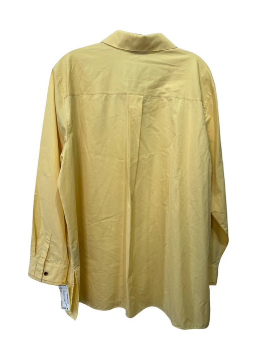 Lafayette Size XL Yellow Cotton Collar Button Front pocket longsleeve Top Yellow / XL