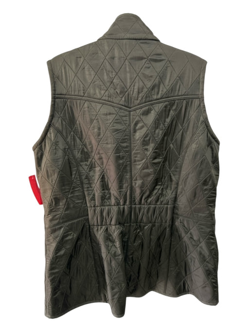 Barbour Size 12 Olive Green Polymide & Polyester Diamond Quilted Vest Jacket Olive Green / 12