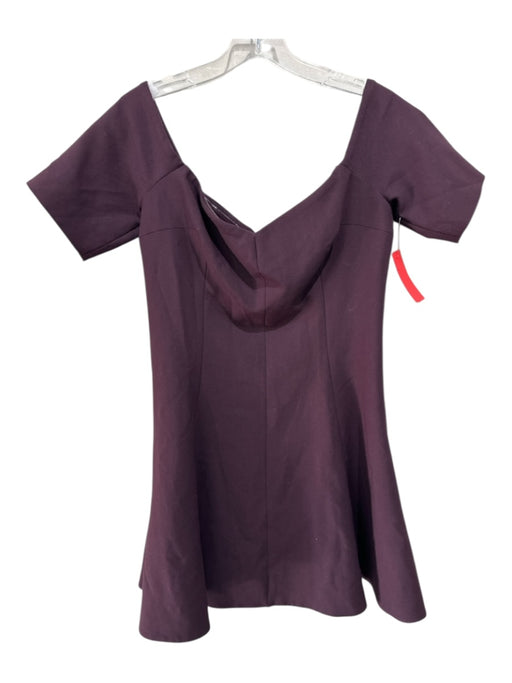 Cinq a Sept Size 10 Burgundy Polyester Off Shoulder Short Sleeve Princess Dress Burgundy / 10