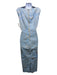 Escada Size 44 Baby Blue, Silver & Black Cotton & Polyester Sleeveless Dress Baby Blue, Silver & Black / 44