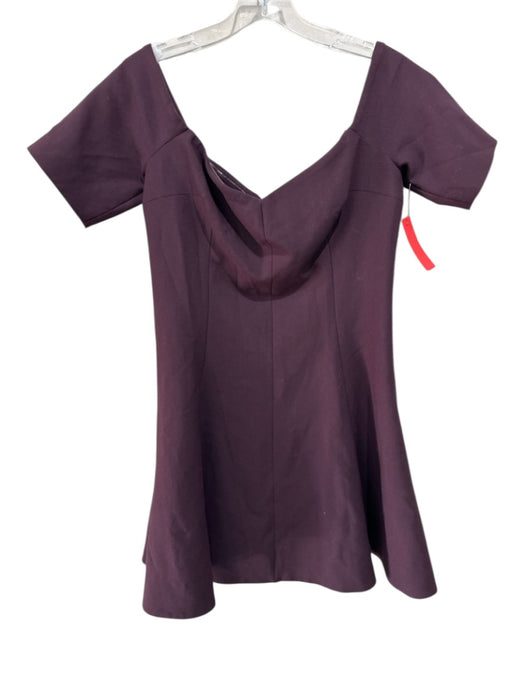 Cinq a Sept Size 10 Burgundy Polyester Off Shoulder Short Sleeve Princess Dress Burgundy / 10